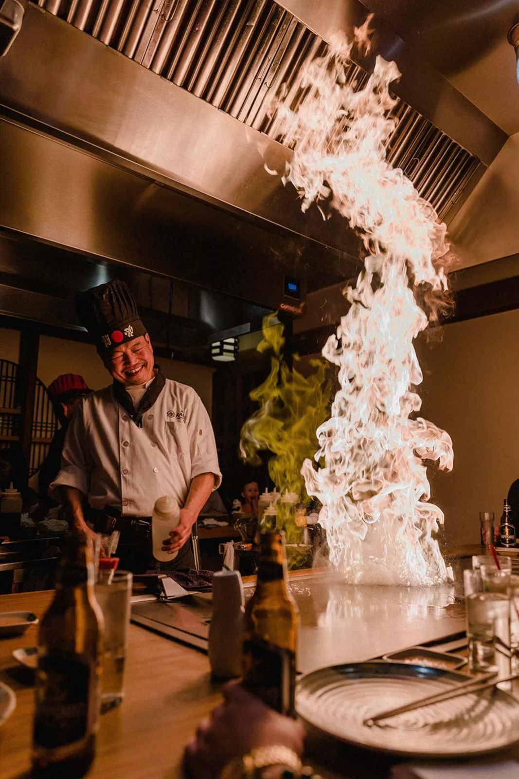 Hibachi chef cooking